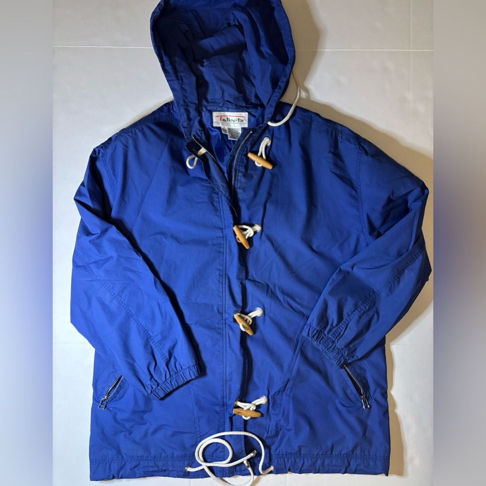 Talbots Royal Blue Hooded Toggle Jacket